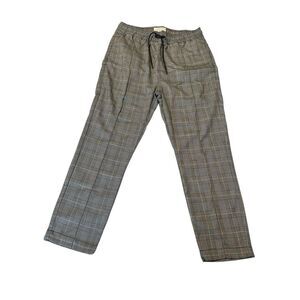 I Love Ugly Anton Track Pant Mens Medium Black Gingham‎ Check Slim Fit #QR-8